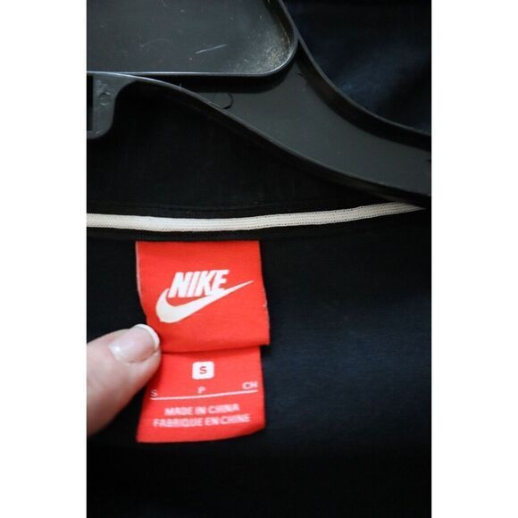 Nike 908762-010 Women's Sz S Black Light Pumice Full Zip Cropped Track Jacket - Picture 3 of 8